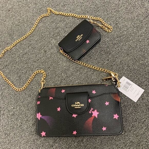 New Coach 3 In 1 Poppy Crossbody With Disco Star Print - Picture 15 of 15